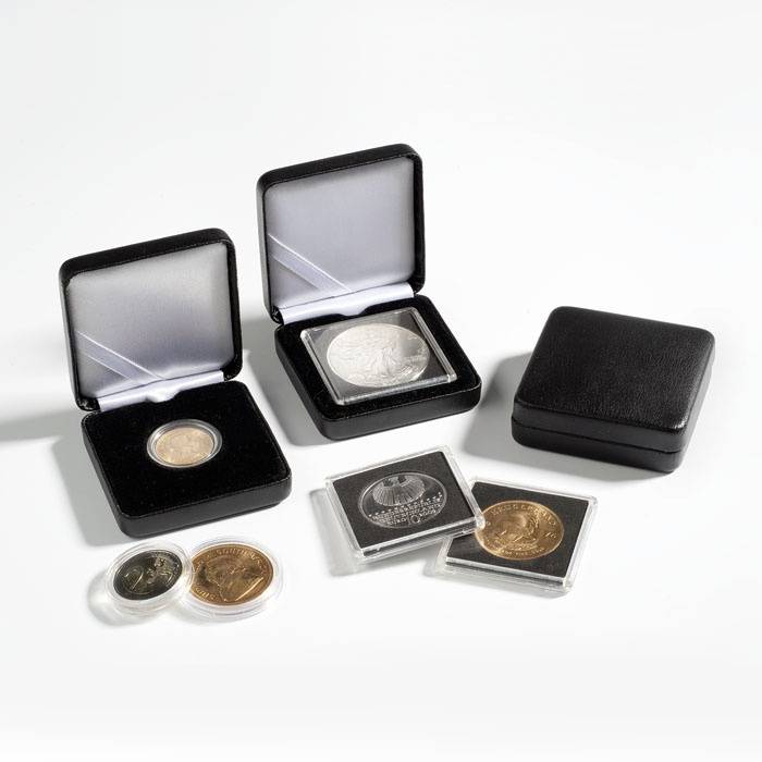 Metal coin case NOBILE - Ø 32 mm - black