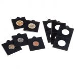 MATRIX coin holders, black, inside Ø 39,5 mm, self-adhesive, pack of 25