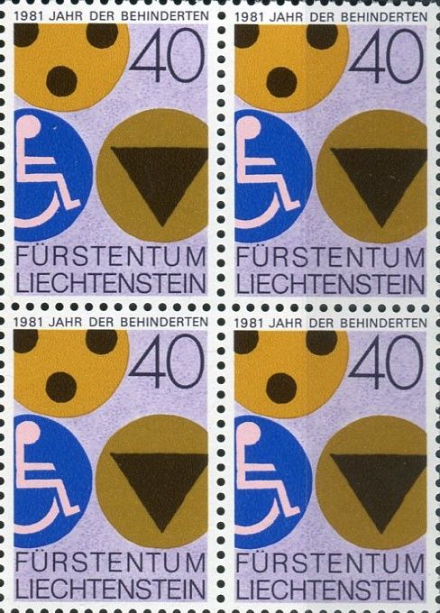 (1981) MiNr. 774 ** - 4-bl - Lichtenštejnsko - Mezinárodní rok pro invalidy