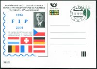 (2001) CDV 64 O - P 74 - The 75th anniversary of the International Philatelic Federation - stamp