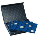 Coin Presentation Case L incl. 4 coin trays, blue 