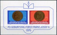 (1976) MiNo. 649 - 650 ** - Liechtenstein - Sheet 10 - 70th birthday of Prince Franz Josef II.
