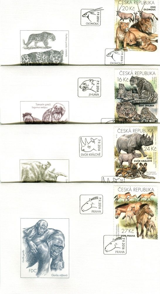 (2016) FDC 894 - 897 - Ochrana přírody - Zoologické zahrady I. (4)