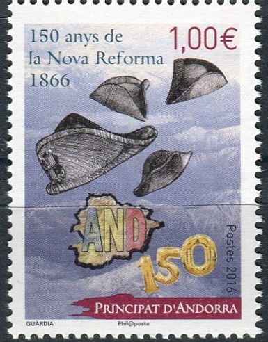 (2016) MiNr. 802 **- € 1,00 - Andora (Fr.) -  150. výročí "Nova Reforma" z roku 1866