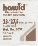 Hawid black, cut 23 x 27.5 mm, 50 pcs - klemmtaschen