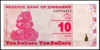 Zimbabwe - (P 94) 10 dollars (2009) - UNC