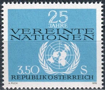 (1970) MiNr. 1347 ** - Rakousko - 25 let Organizace spojených národů (UNO)