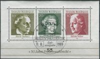 (1969) MiNr. 596 - 598 O - Germany - BLOCK 5 - 50 years of women's suffrage in Germany