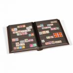 Leuchtturm - lux. stamp tray LEDER, 64 pages, black sheets, genuine leather cover