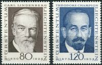(1969) MiNr. 512 - 513 ** - Liechtenstein - Pioneers of Philately (II)