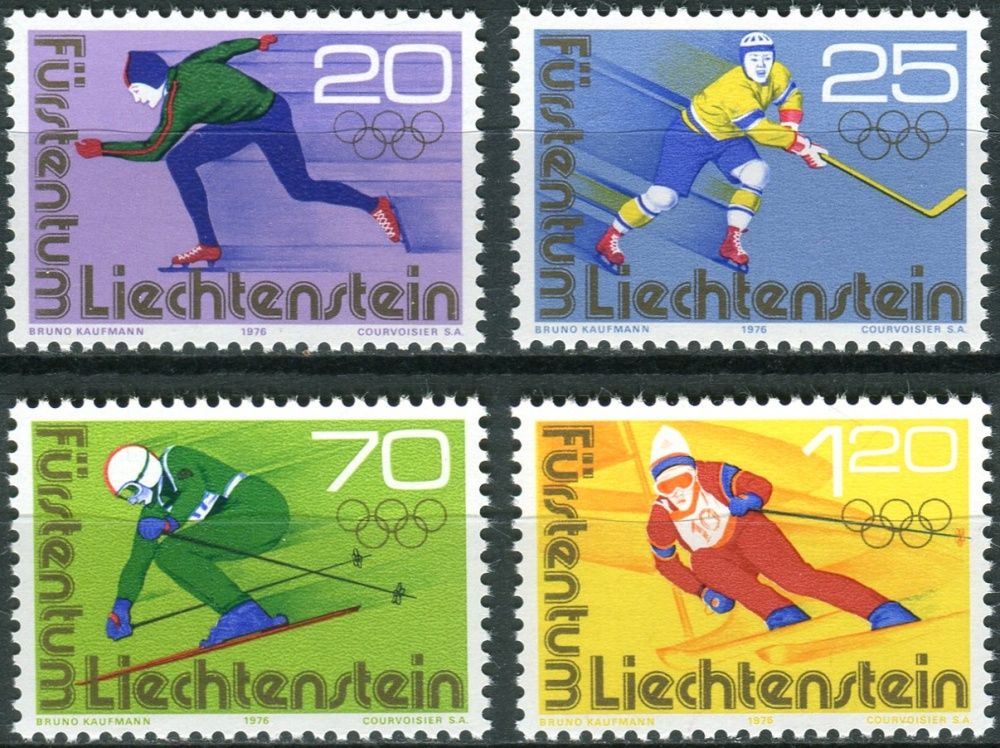 (1975) MiNr. 635 - 638 ** - Lichtenštejnsko - Zimní olympijské hry 1976, Innsbruck