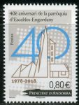 (2018) MiNo. 836 ** - Andorra (Fr.) - 40 years parish Escaldes-Engordany