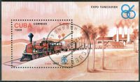 (1986) MiNr. 3023 - Block 95 - O - Cuba - Special exhibition EXPO '86, Vancouver: Locomotives