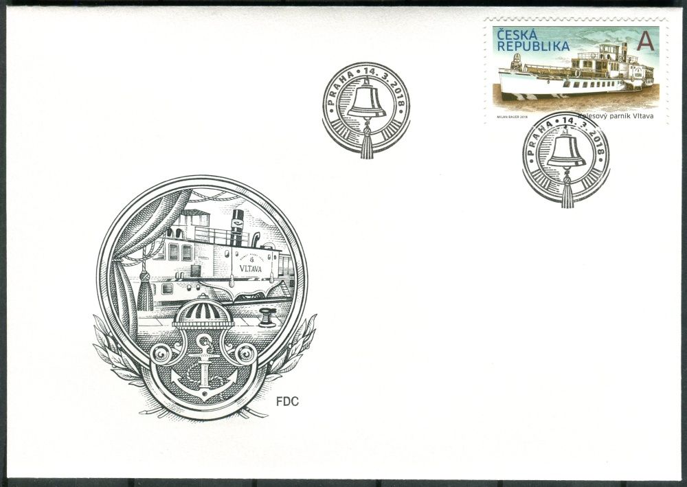 (2018) FDC 973 - Česká republika - Kolesový parník Vltava