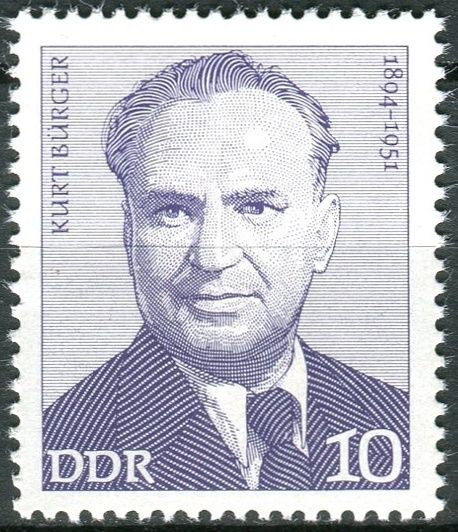 (1974) MiNr. 1916 ** - DDR - Osobnosti německého labouristického hnutí (II) - Kurt Bürger