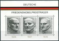 (1975) MiNo. 871 - 873 ** - Germany - BLOCK 11 - German Nobel Peace Prize Laureates