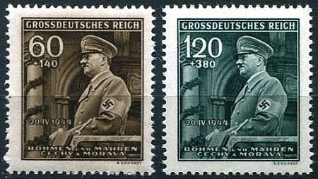 (1944) MiNo. 136 - 137 ** - Protectorate of Bohemia and Moravia - 55th birthday of A. Hitler