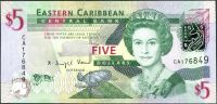 Eastern Caribbean Dollar (P 47) - 5 Dollars (2008) - UNC