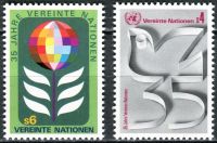 (1980) MiNr. 12 - 13 A ** - OSN Vídeň - 35 let Organizace spojených národů (OSN)
