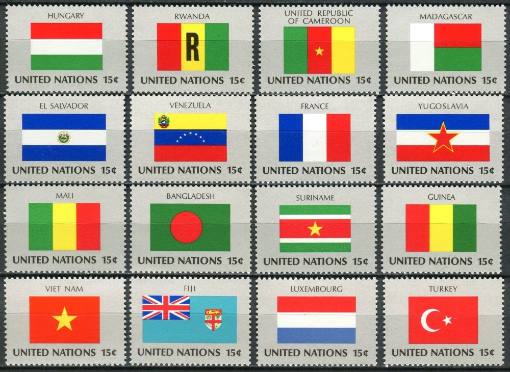 (1980) MiNr. 348 - 363 ** - OSN New York - Vlajky členských států OSN (I) 