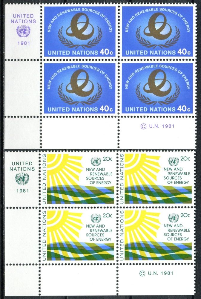 (1981) MiNr. 371 - 372 ** - OSN New York - 4-bl - Konference OSN o nových a obnovitelných zdrojích energie, Nairobi