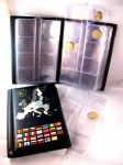 Coin Wallet with 2 Coin Albums for 12 complete Euro coin sets, blue
