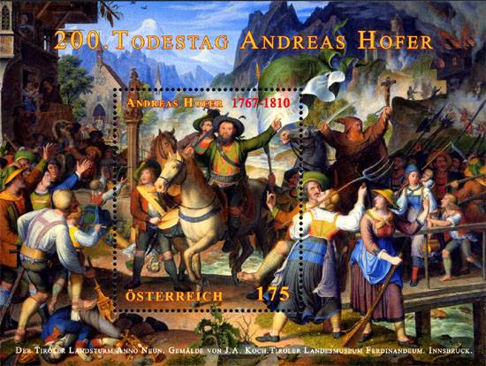 (2010) No. 2856 ** - Austria - BLOCK 58 - 200 Death of Andreas Hofer
