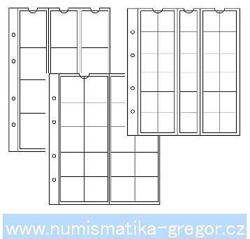 NUMIS Coin Sheets mixed with 1 pocket each NUMIS 44, 34,25,17, MIX