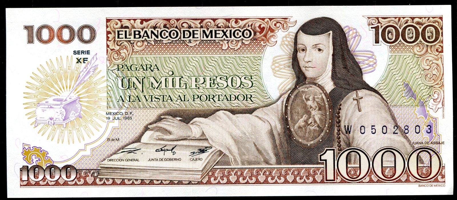 Mexiko (P 85a.11) - 1000 Pesos (19.7.1985) - UNC - XF