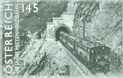 (2012) MiNo. 3020 - Austria - blackprint - Railways (XVII): 100 years Mittenwaldbahn