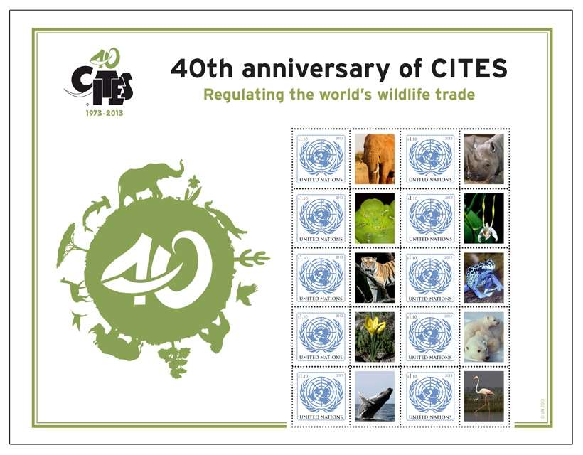 (2013) United Nations New York ** - SHEET - 40 anniversary of CITES