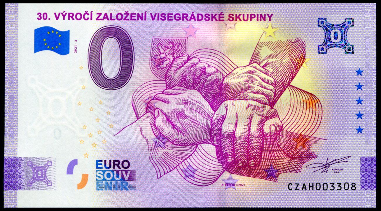 (2021-2) Česko - 30. výročí založení Visegrádské skupiny - € 0,- pamětní suvenýr