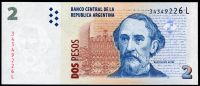 Argentina (P 352a.6) 2 Pesos (2013) - UNC | Sufix L (343492xx)
