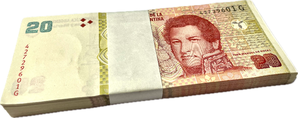 100x Argentina (P 355b.2) 20 Pesos (2018) - UNC