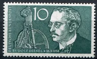 (1958) MiNr. 284 ** - Germany - Rudolf Diesel