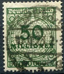 (1923) MiNr. 321A - O - Deutsches Reich - 50 mil. Marek - čísla v kruhu