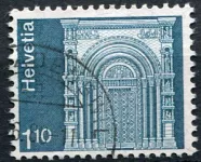 (1975) MiNr. 1068 - O - Switzerland - Gallus Gate, Basel Cathedral