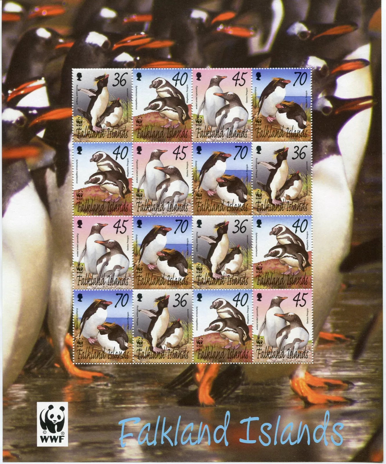 (2002) MiNr. 855 - 858 ** PL - Falklandy - WWF - Tučnáci