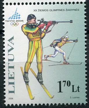 (2006) MiNr. 894 ** - Lithuania - Winter Olympics Turin - Biathlon