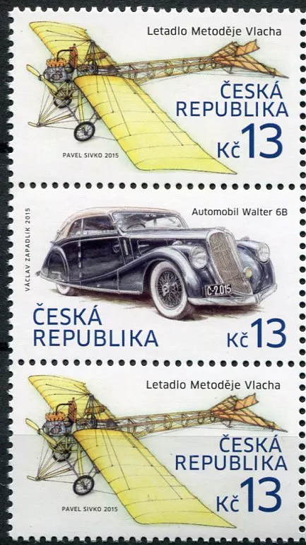 (2015) č. 838 - 839 ** - Česká republika - historické auto + letadlo (5)