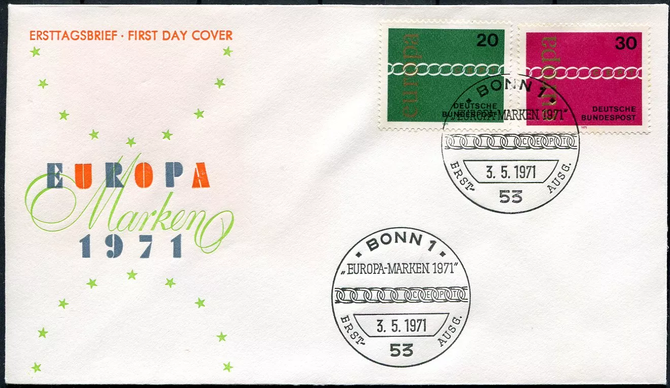 FDC MiNr. 675 - 676 (3) (3.5.1971) - SRN - EUROPA 1971