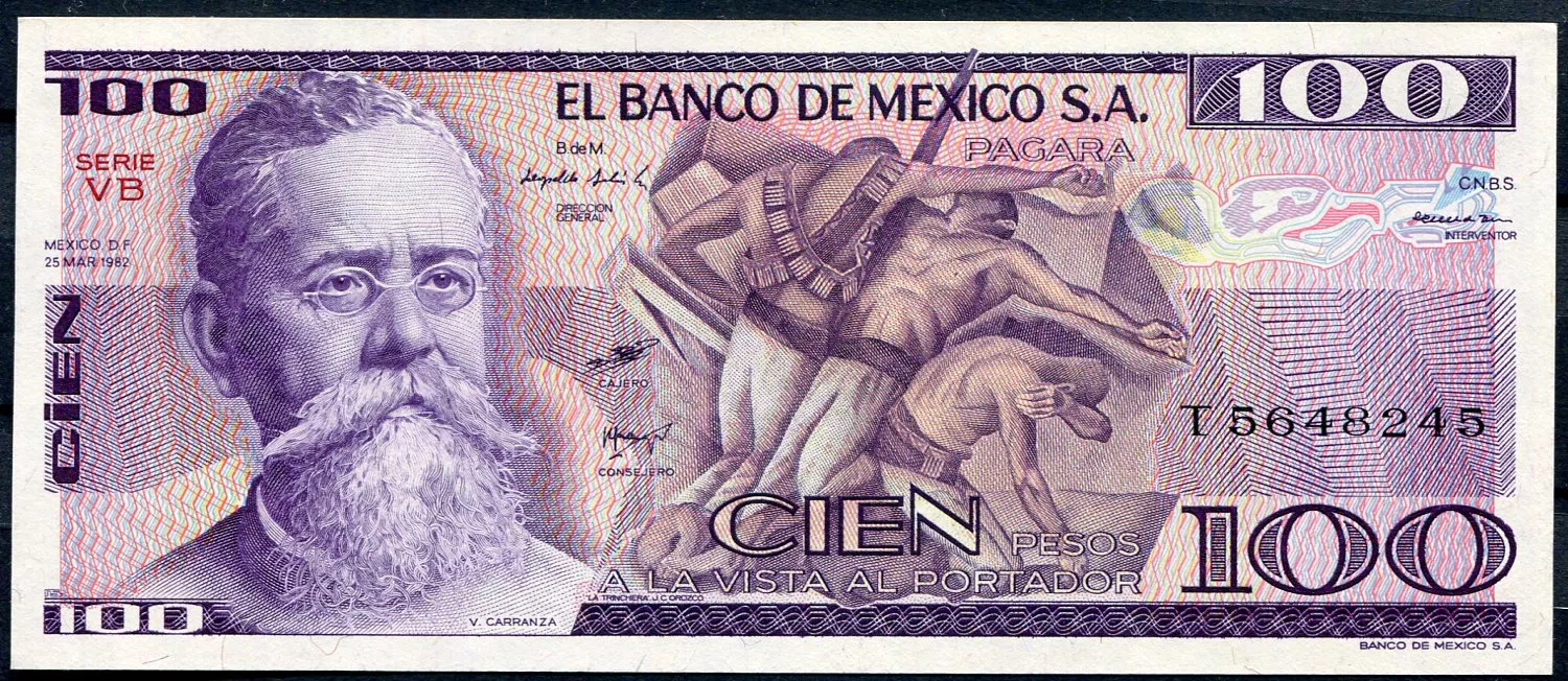 Mexiko (P 74c.VB) - 100 Pesos (25.3.1982) - UNC (sér. VB)