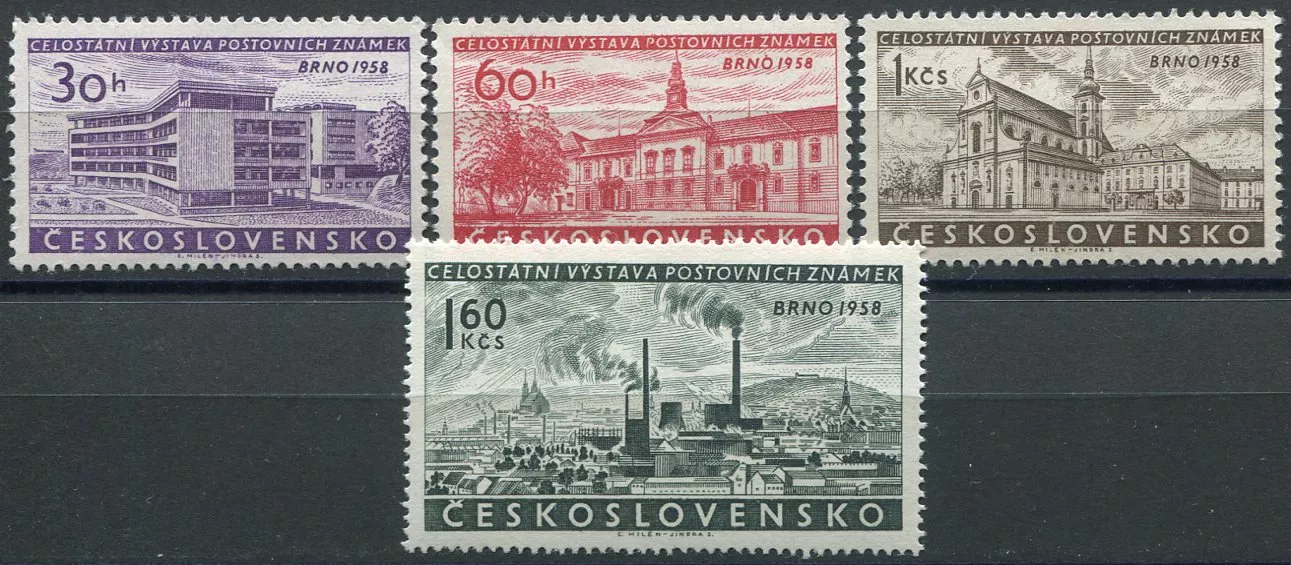 (1958) č. 1014 - 1017 ** - Československo - Výstava poštovních známek BRNO 1958