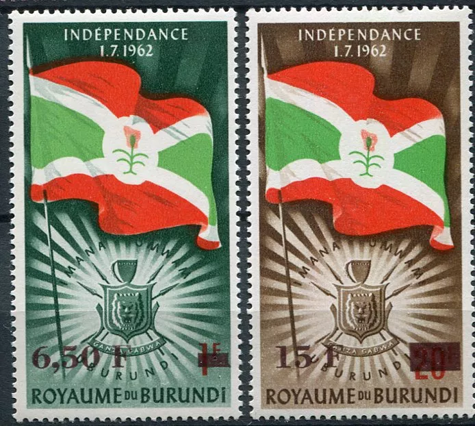 (1963) MiNr. 57 - 58 ** - Burundi - Nezávislost - přetisk