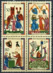 (1970) MiNr. 527 - 530 ** - Liechtenstein - Medieval singers - according to Codex Manesse (IV.)