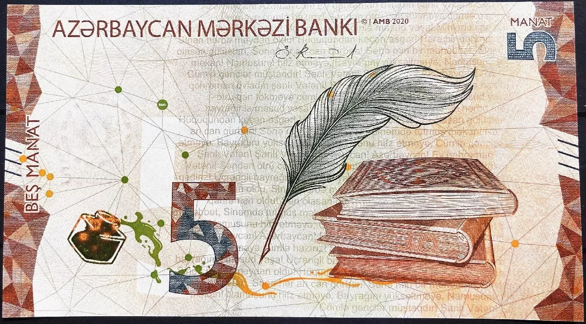 Azerbajdžán (P 39a) 5 Manat (2020) - UNC