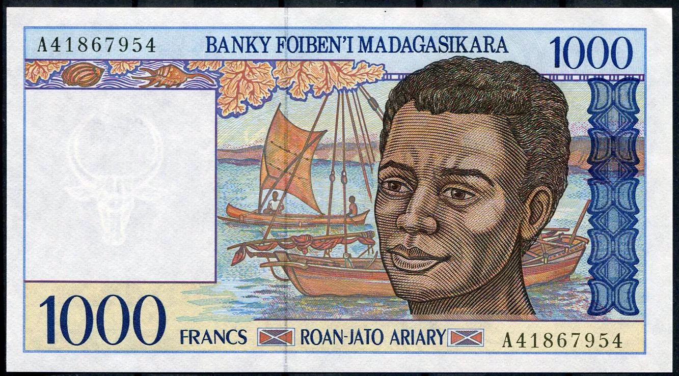 Madagaskar (P 76a) 1000 Francs (1994) - UNC