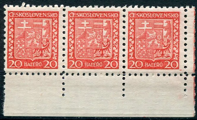 (1929) Pof. 250 ** (3-pá, roh) - Československo - Státní znak