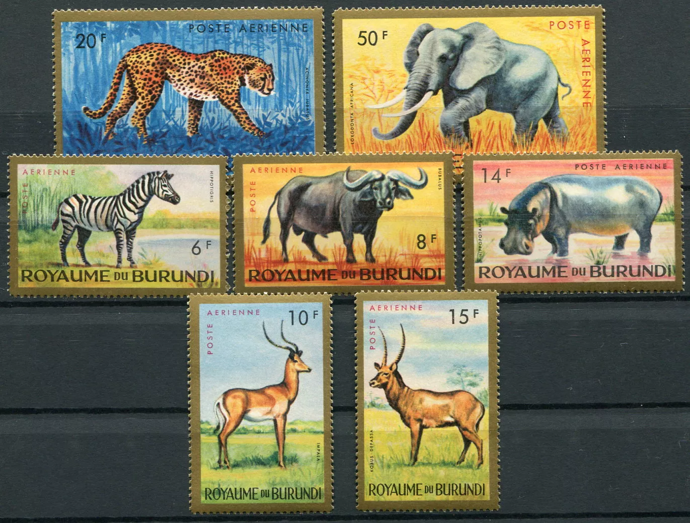 (1964) MiNr. 102 - 108 A ** - Burundi - Letecké známky - Africká fauna