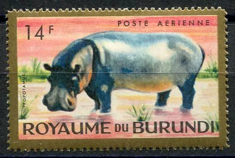 (1964) MiNr. 105 A ** - Burundi - Aerial Stamp - Hippopotamus amphibius